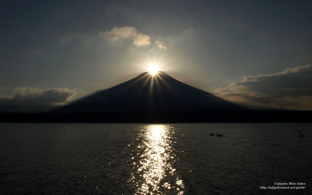 富士五湖webインデックス 壁紙 ちゃりblog 今日のダイヤモンド富士 山中湖